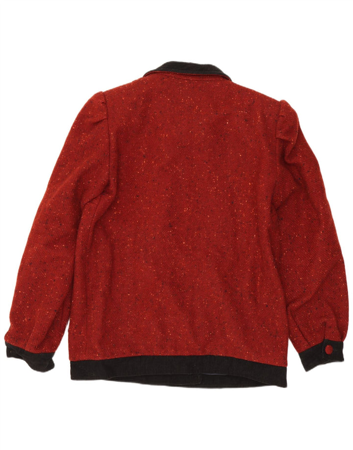 Vintage ženska bomber jakna UK 16 s velikim bordo točkama
