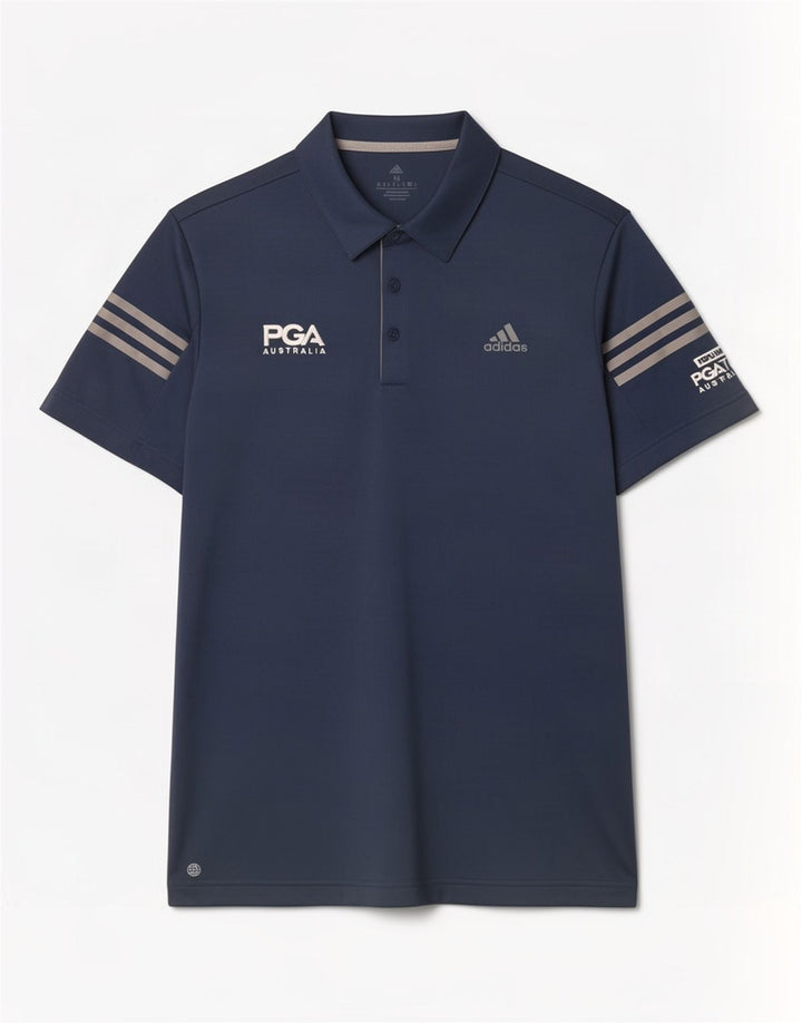 Adidas muška grafička polo majica srednje tamnoplave boje od poliestera
