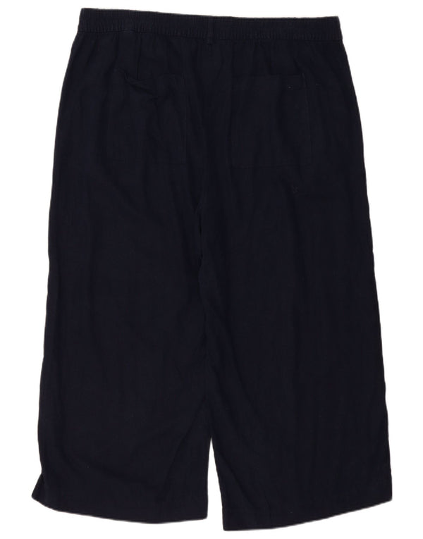Marks & Spencer ženske kapri hlače UK 20 2XL W40 L23 tamnoplavi lan