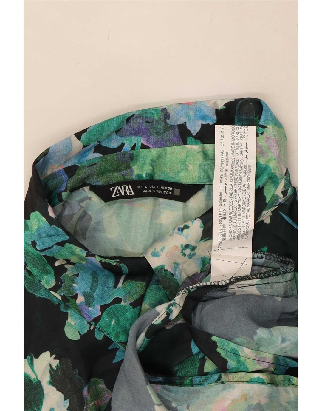 Zara ženska prevelika košulja bluza UK 16 Veliki zeleni cvjetni poliester