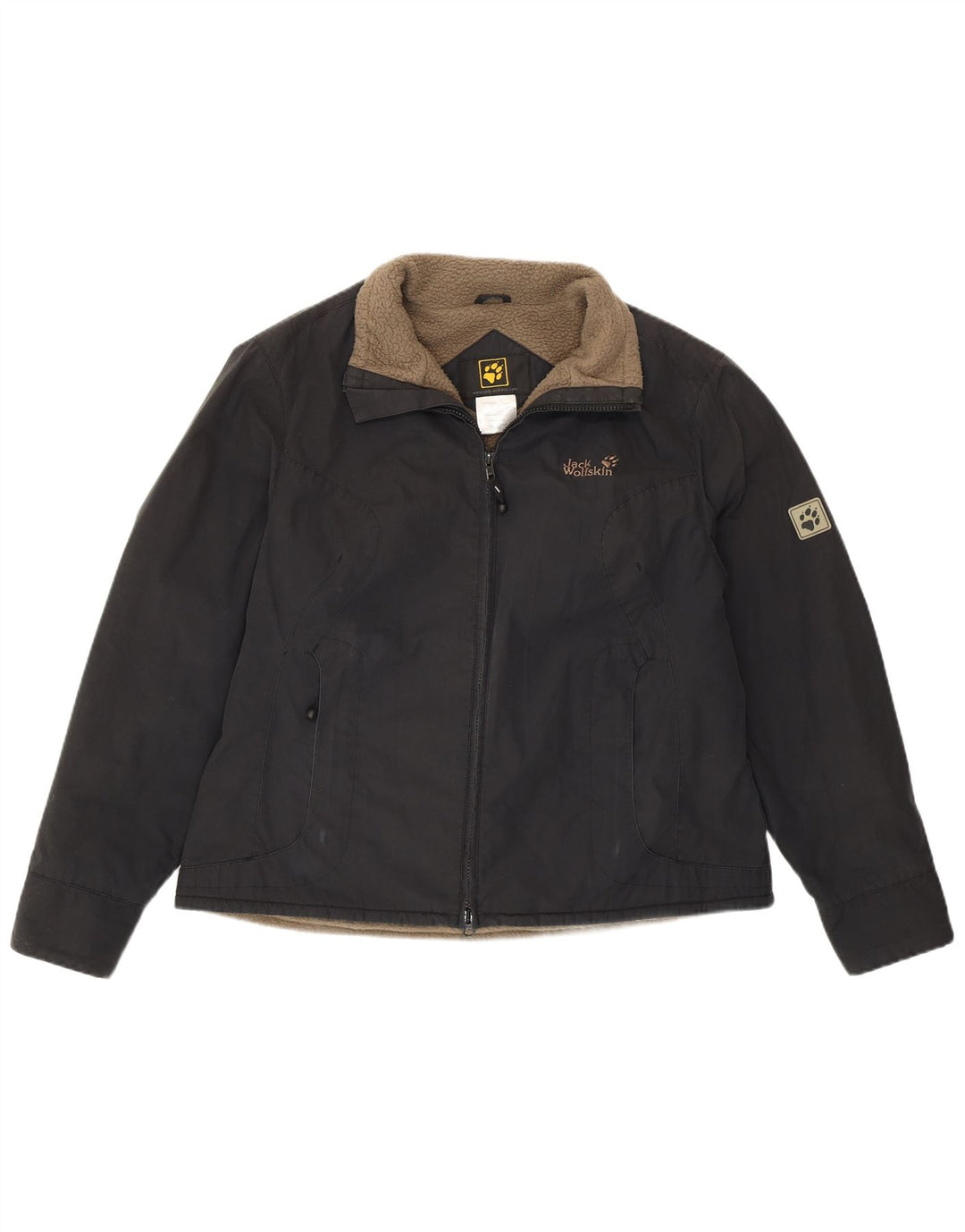 JACK WOLFSKIN Womens Windbreaker Jacket UK 16 Large  Black Polyester