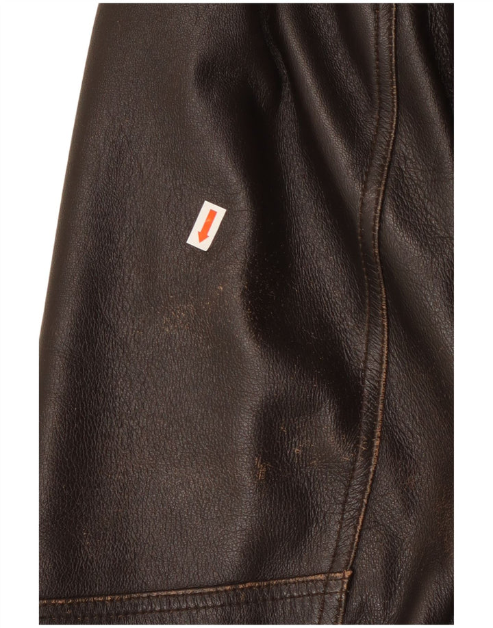 Vintage muška kožna jakna IT 52 XL smeđa koža