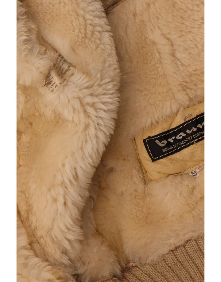 VINTAGE muška šerpa jakna IT 56 3XL bež vuna