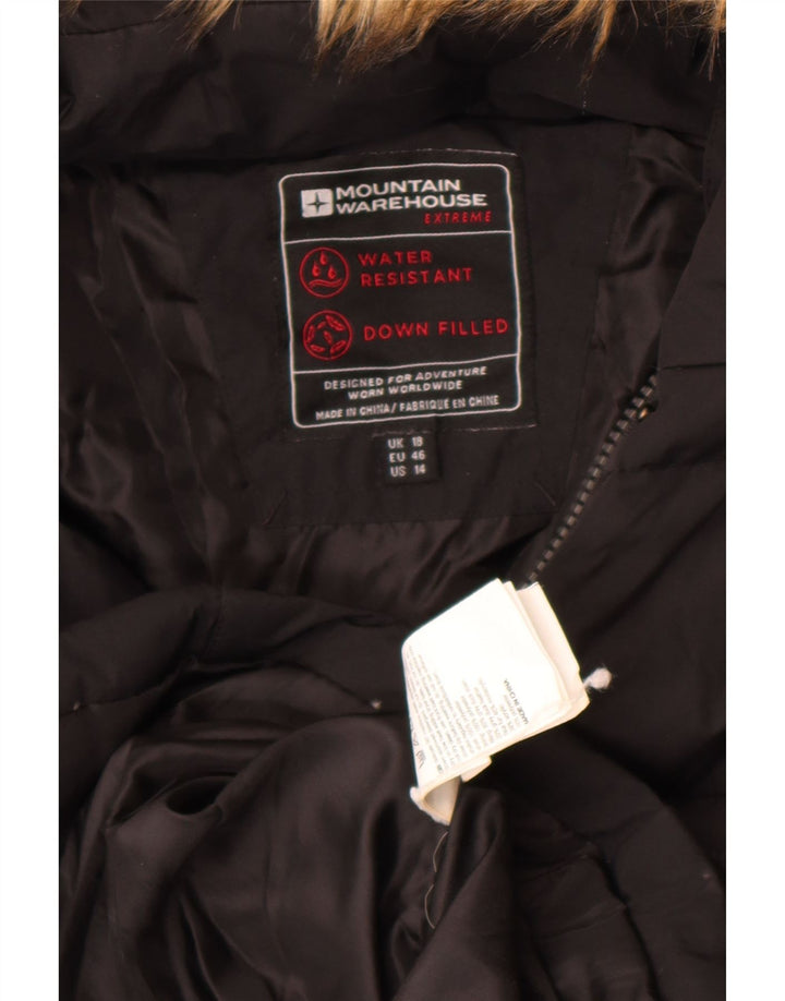 Mountain Warehouse ženski podstavljeni kaput s kapuljačom UK 18 XL crni poliester