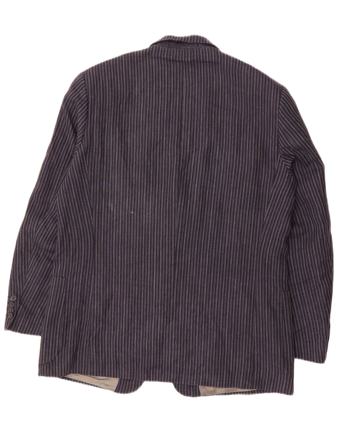 DOUGLAS Mens 2 Button Blazer Jacket UK 44 2XL Navy Blue Striped Linen