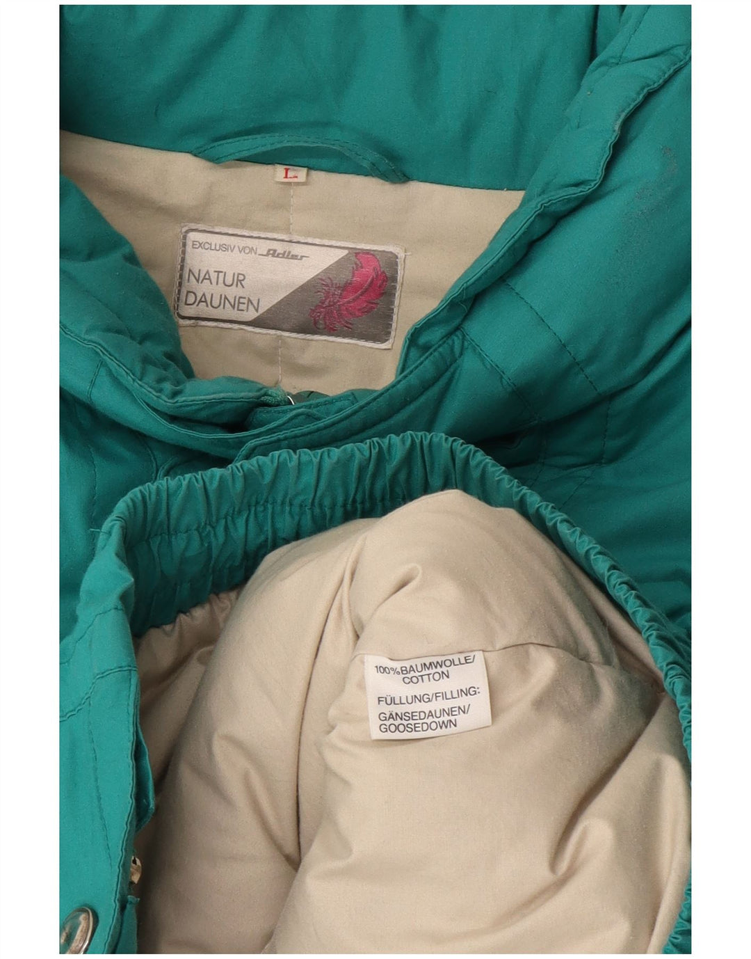 Vintage muška podstavljena jakna UK 40 Large Tirkizni pamuk