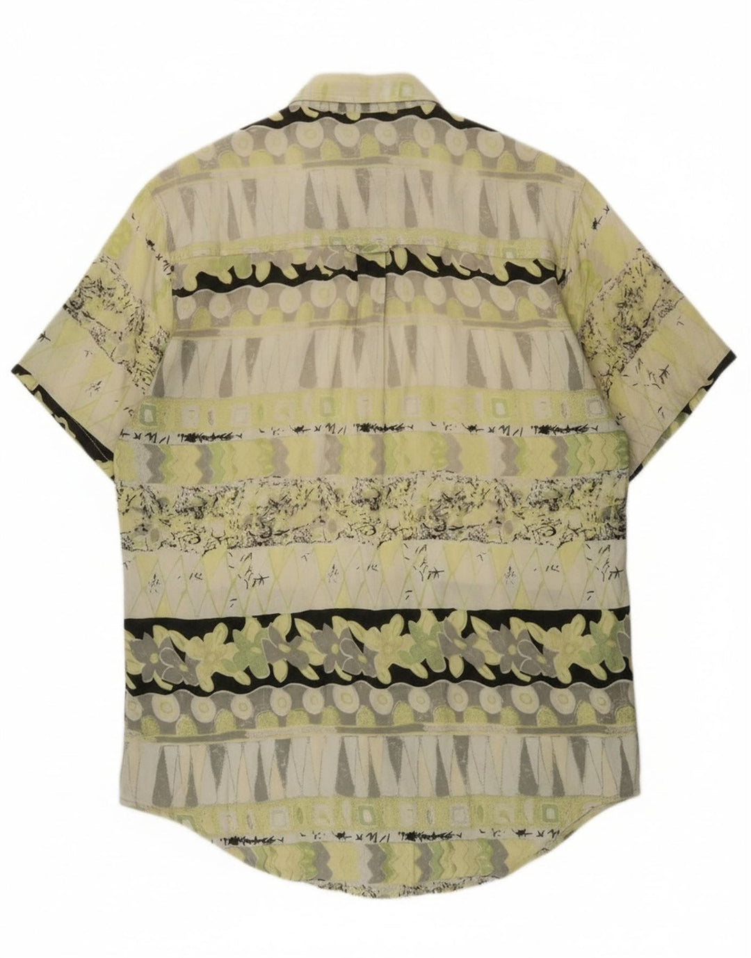 Vintage muška košulja kratkih rukava srednje zelena geometrijska