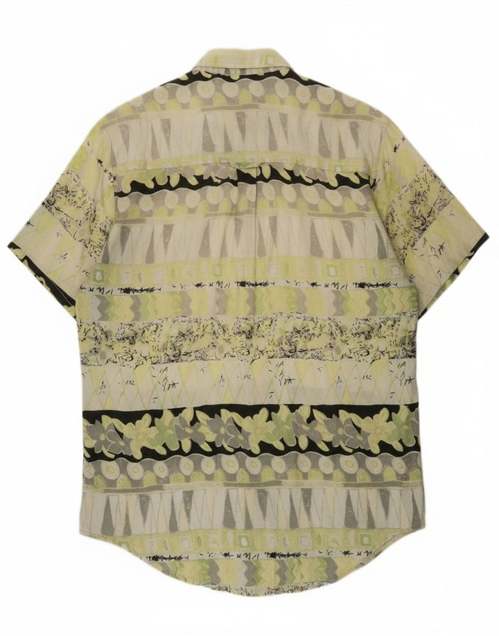 Vintage muška košulja kratkih rukava srednje zelena geometrijska