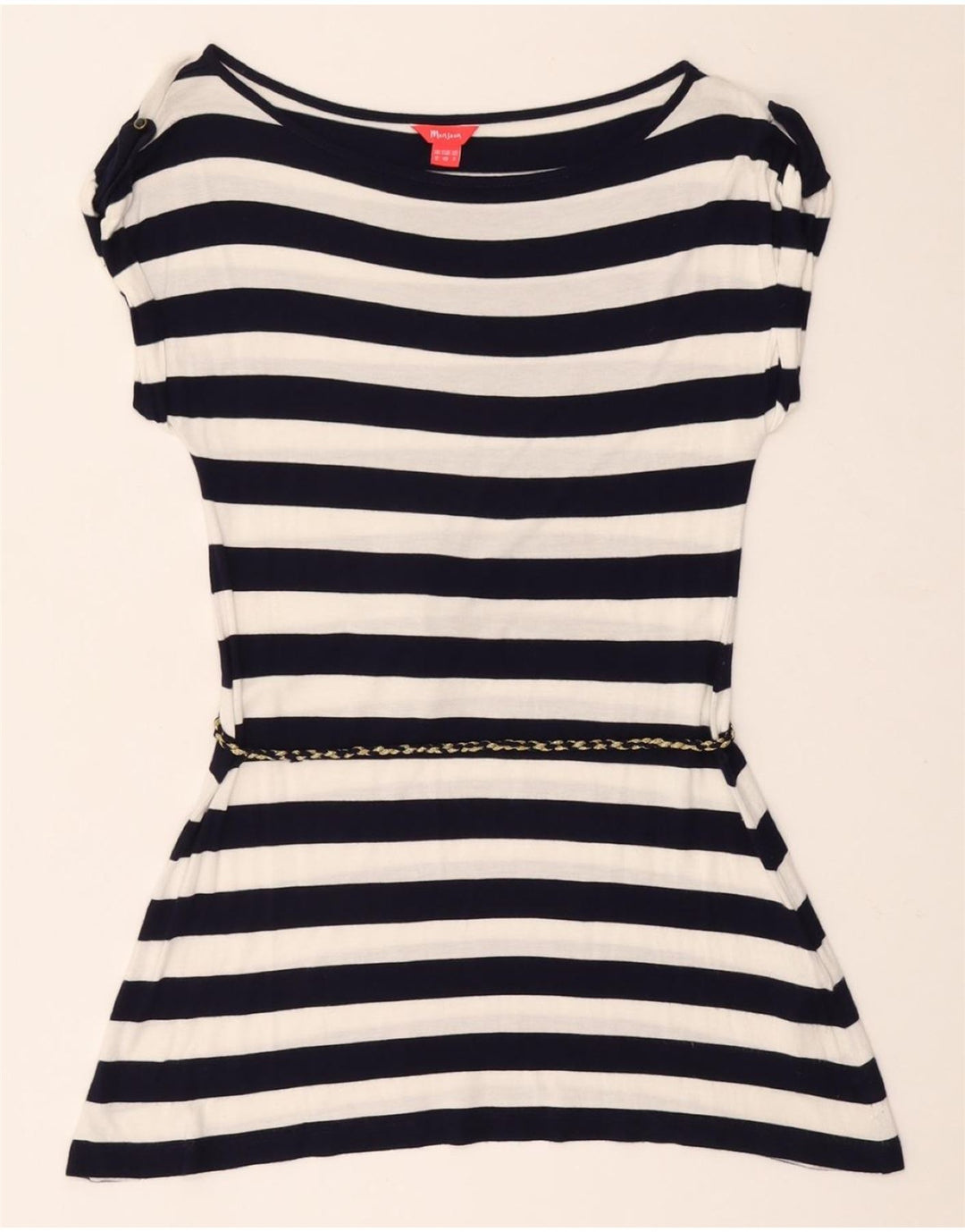 MONSOON ženski gornji dio tunike UK 12 srednje tamnoplave prugaste viskoze