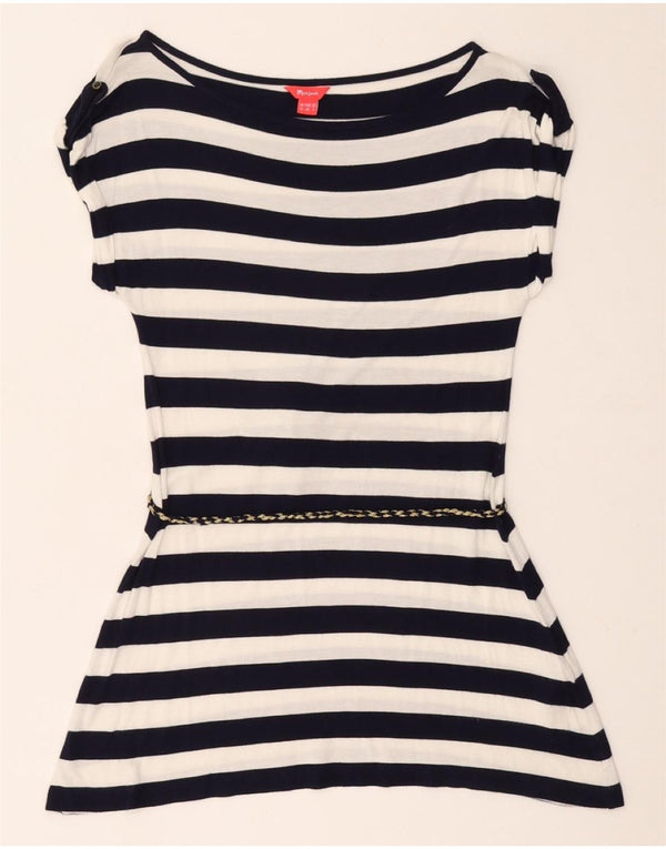 MONSOON ženski gornji dio tunike UK 12 srednje tamnoplave prugaste viskoze