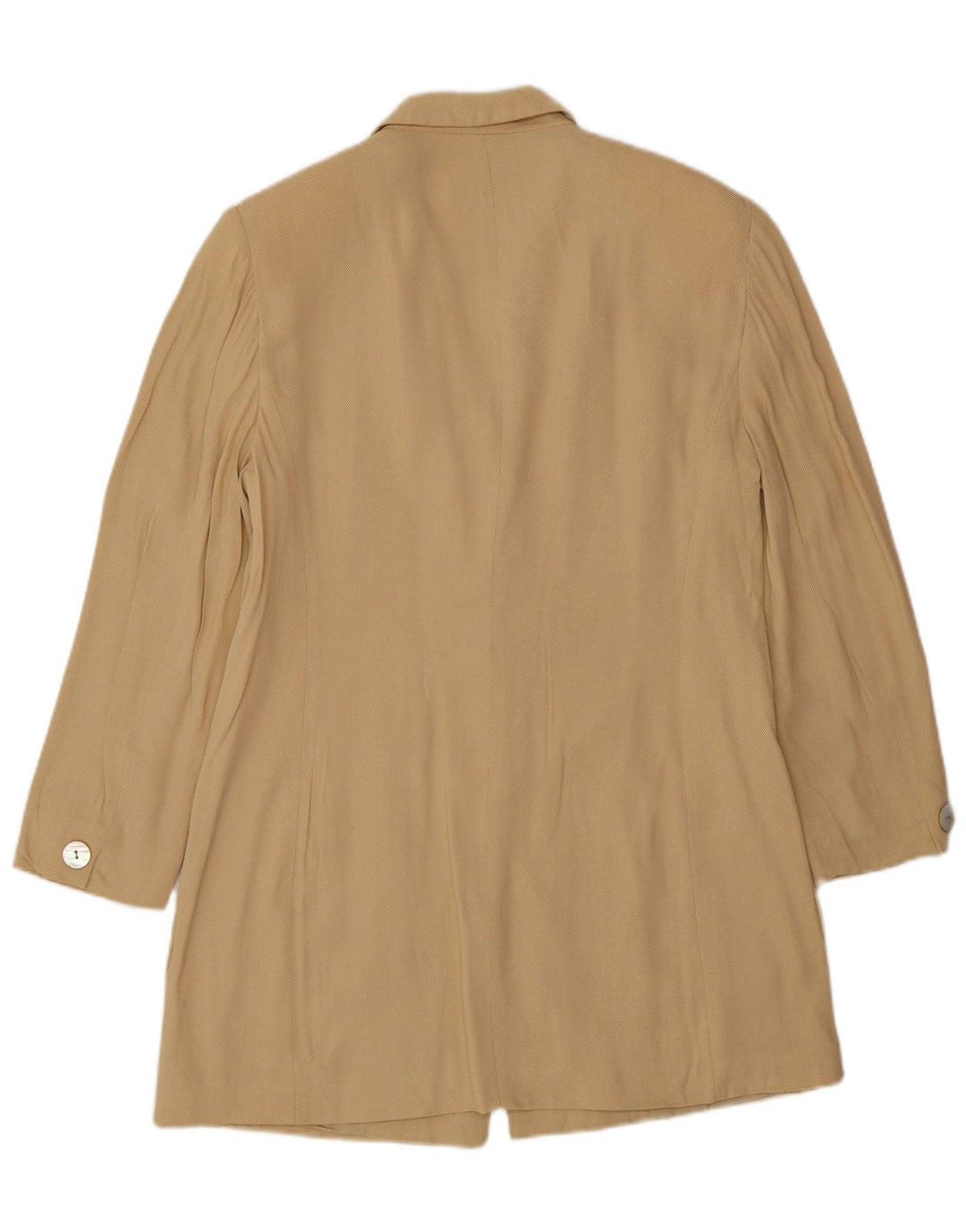 Marella Ženska dugačka jakna s 3 gumba UK 12 Srednje bež viskoza