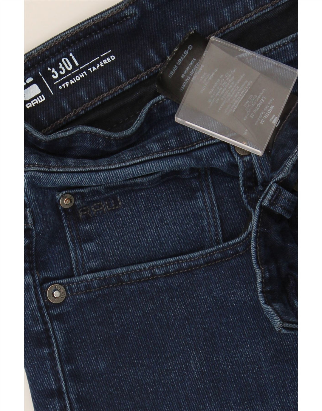 G-STAR muške ravne sužene traperice W34 L32 tamnoplavi pamuk