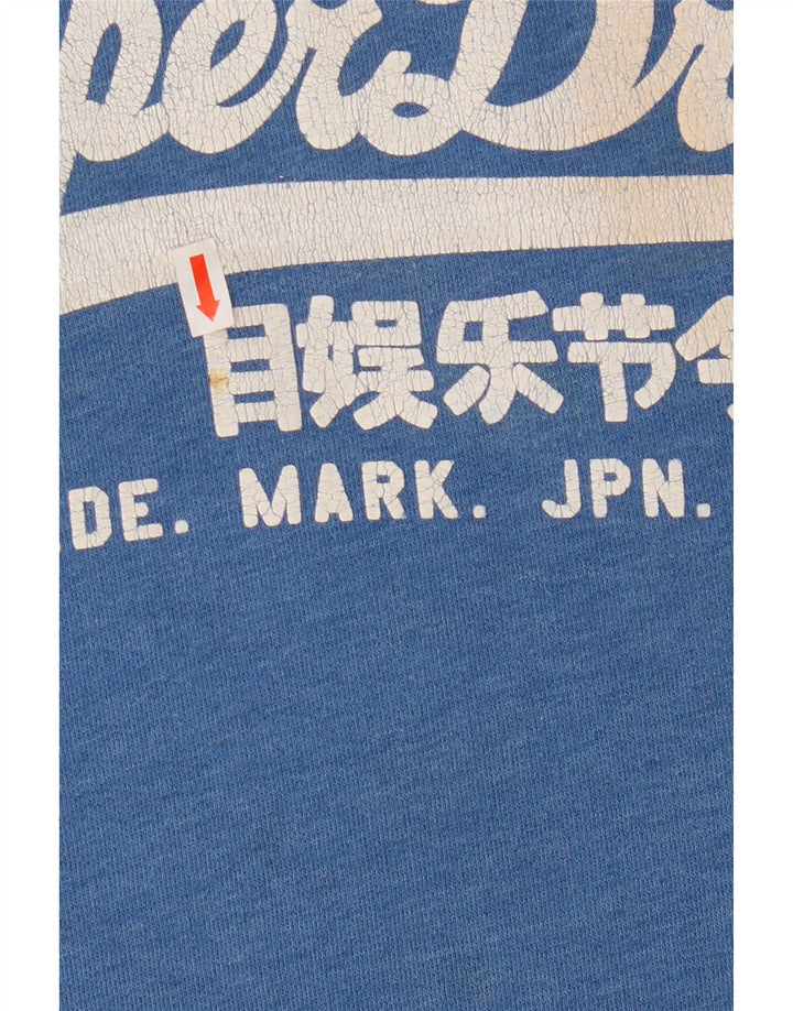 Superdry muška majica s kapuljačom s kapuljačom, veliki plavi pamuk