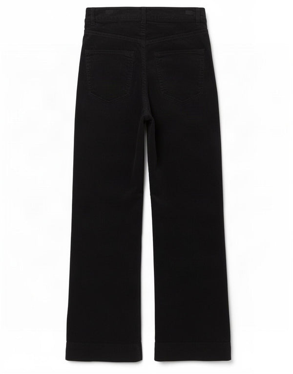 Marks & Spencer ženske hlače od samta s lepršavim krojem UK 8 male W26 L28 crne