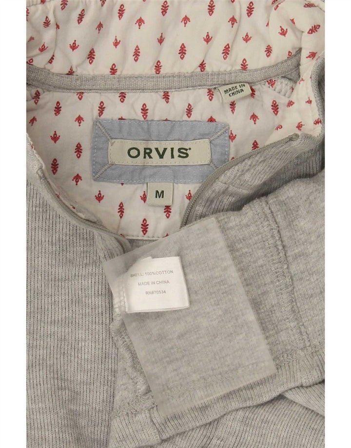 Orvis ženski džemper s izrezom na patentni zatvarač UK 14 srednje sivi pamuk