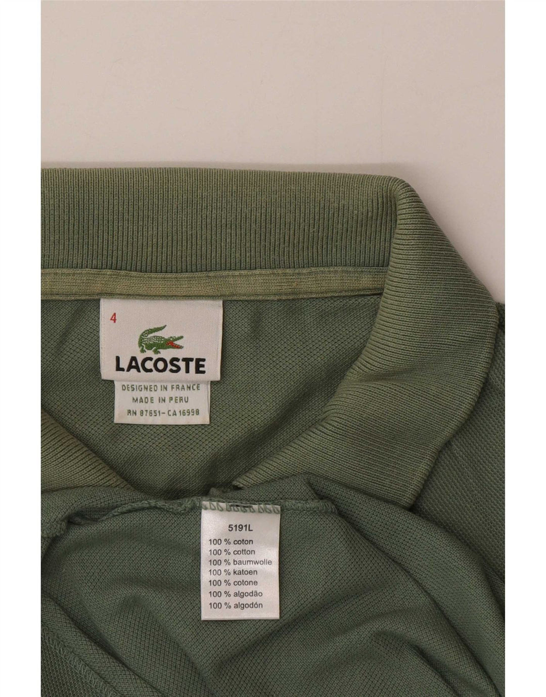 Lacoste muška polo majica veličine 4, srednje zeleni pamuk