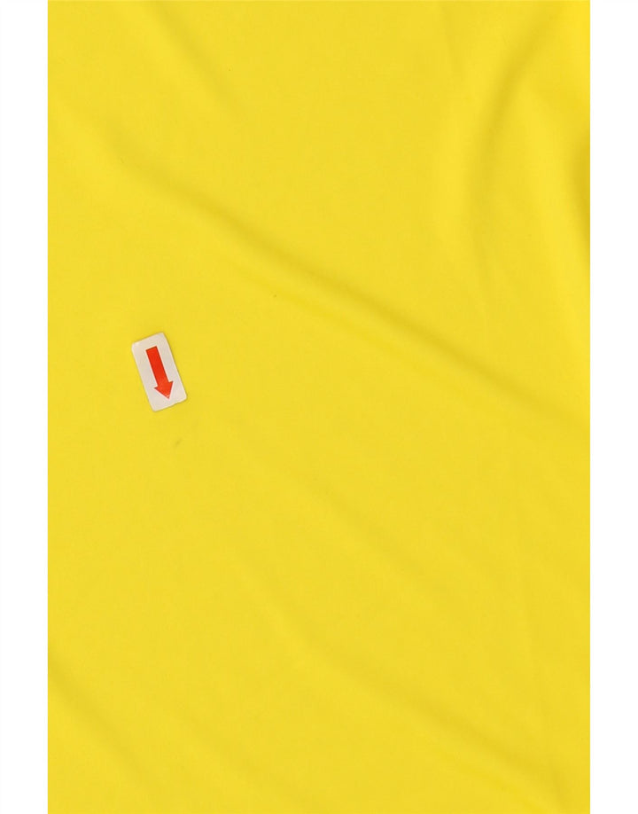 ASICS Womens Motion Dry T-Shirt Top UK 10 Small Yellow Spotted Polyester