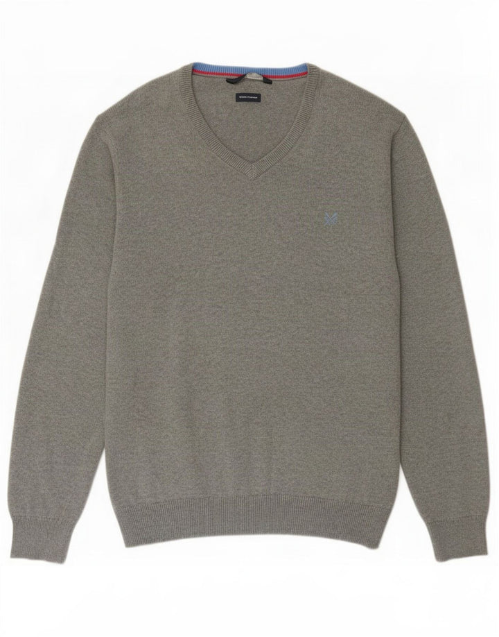 J. Crew muški pulover s V-izrezom 2XL sivi pamuk