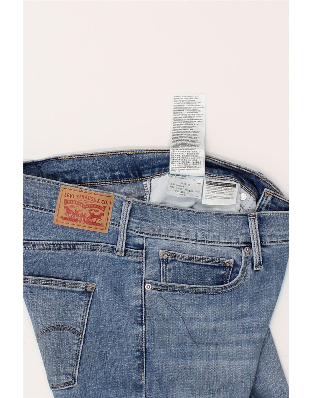 LEVI'S Womens Slim Jeans W30 L30 Blue Cotton Vintage Levi's and Second-Hand Levi's from Messina Hembry 