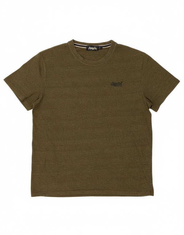 Superdry muška majica kratkih rukava 2XL kaki pamuk na pruge