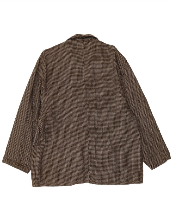 VINTAGE Mens Roma 1 Button Blazer Jacket UK 38 Medium Brown Houndstooth