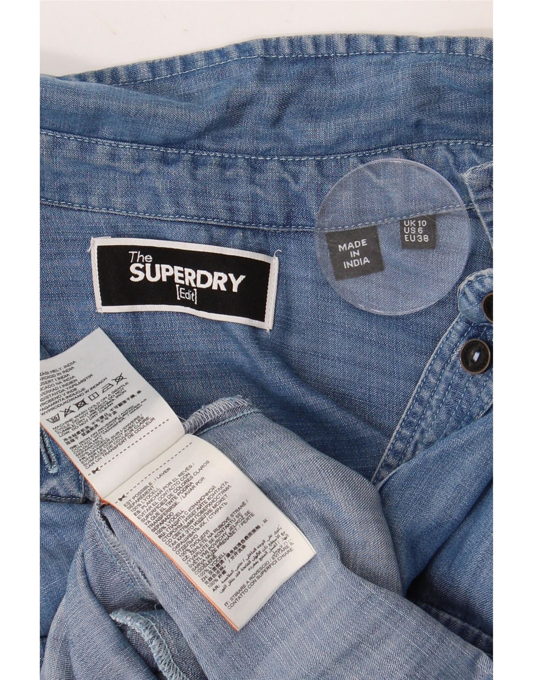 SUPERDRY ženska traper haljina UK 10 Small Blue Lyocell