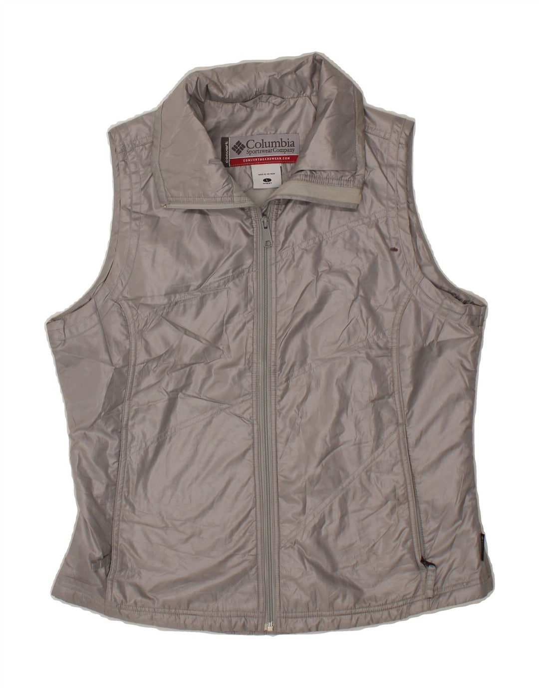 COLUMBIA Womens Padded Gilet UK 16 Large Silver Polyester Vintage Columbia and Second-Hand Columbia from Messina Hembry 
