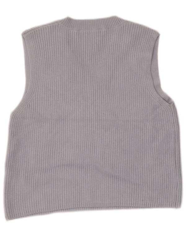Zara ženski kratki prsluk bez rukava UK 10 Small Blue Cotton