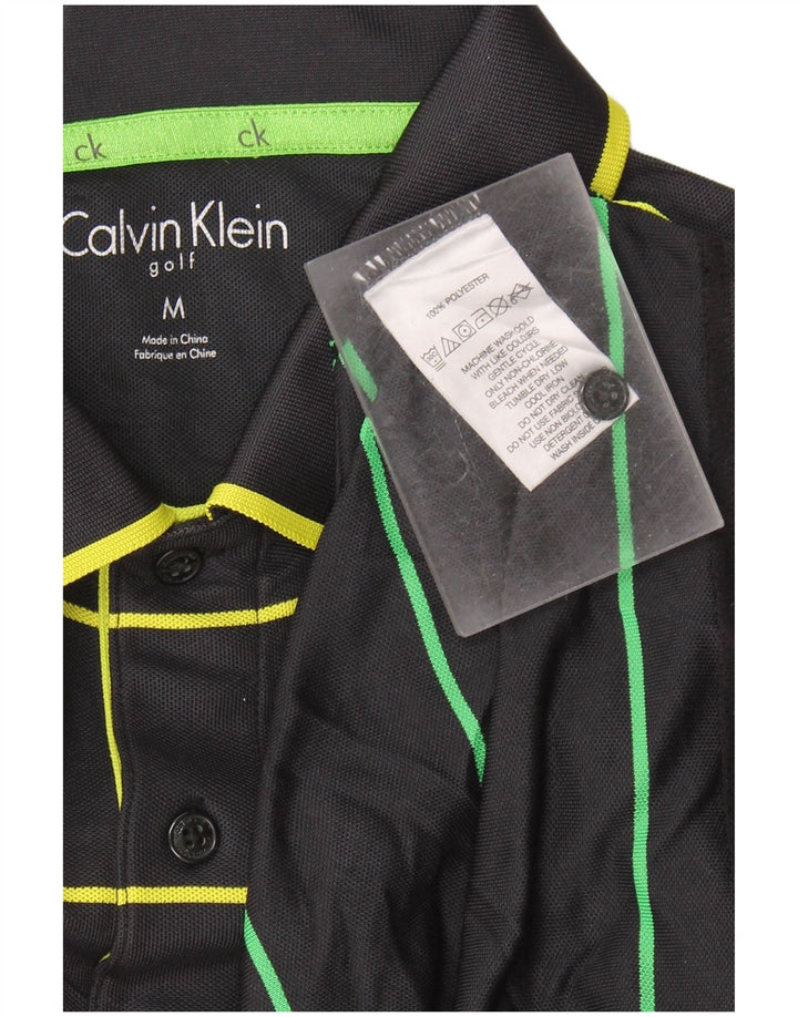 Calvin Klein muška polo majica za golf Srednji crni prugasti poliester