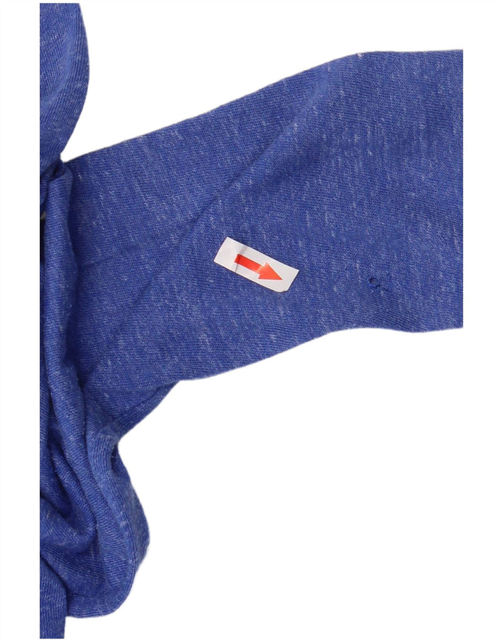 Nike ženski pulover s kapuljačom na patentni zatvarač UK 14 srednje plavi flekasti pamuk