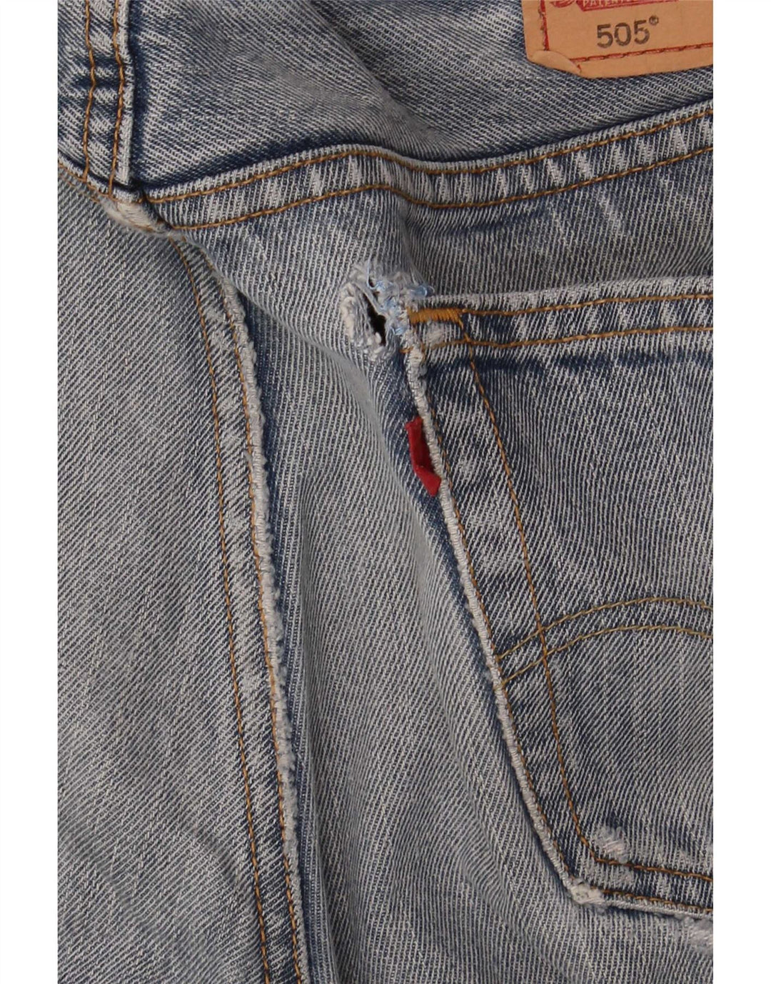 Levi's muške 505 ravne traperice s oštećenjem W34 L32 plavi pamuk