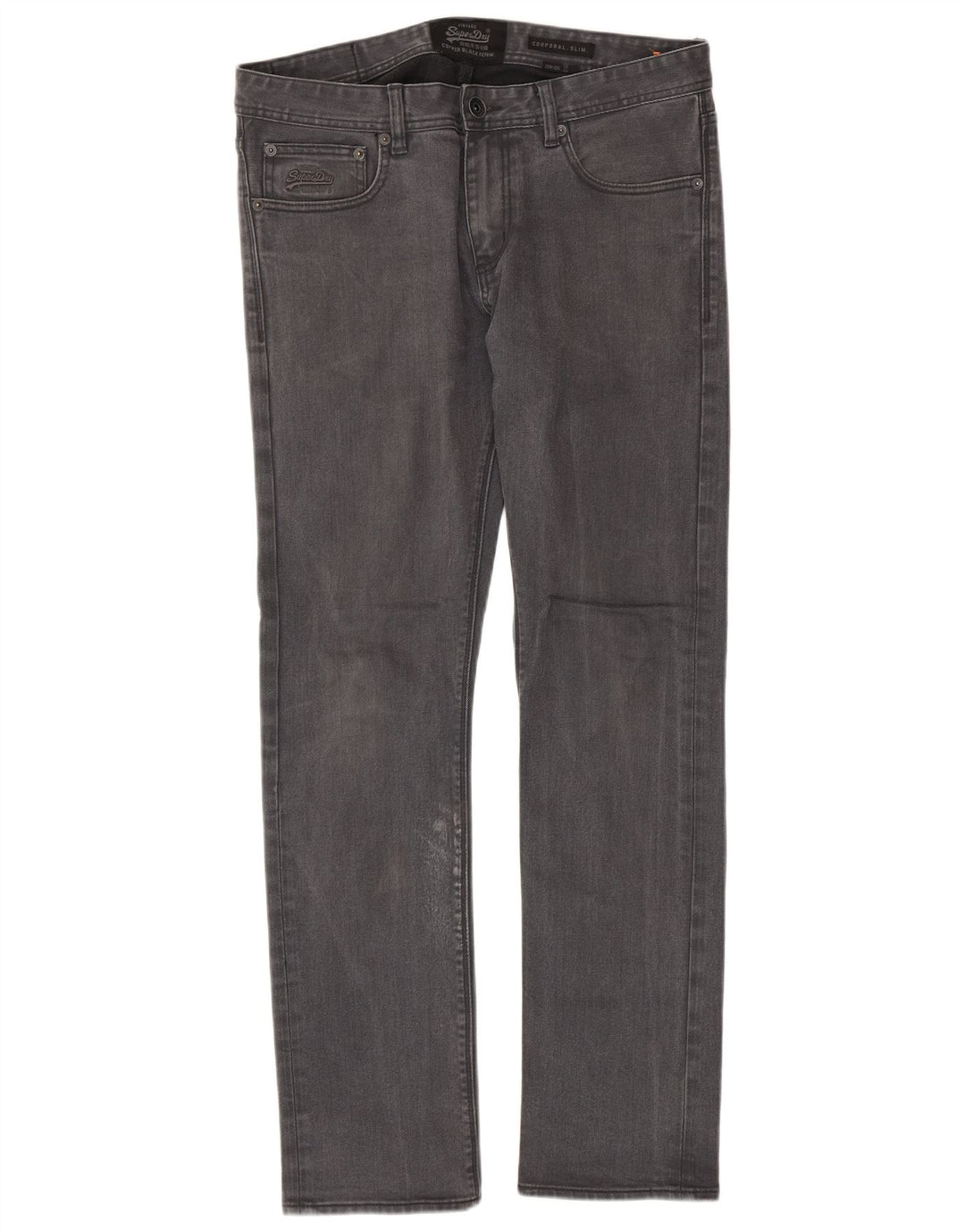 Superdry Mens Corporal Slim Jeans W33 L32 Sivi pamuk