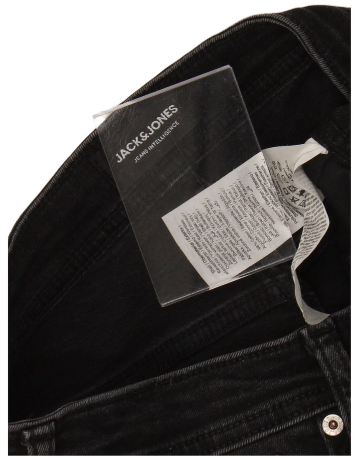 Jack & Jones muške uske uske traperice W32 L32 crni pamuk