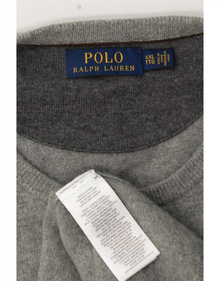 POLO RALPH LAUREN Muški pulover s okruglim izrezom 2XL siva vunena