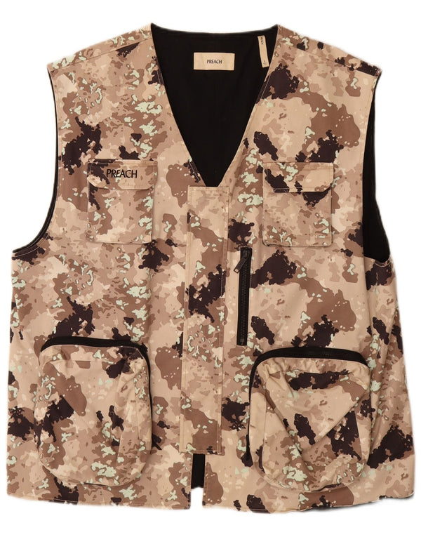 VINTAGE muška uslužna jakna UK 40 velika bež kamuflažna pamuk