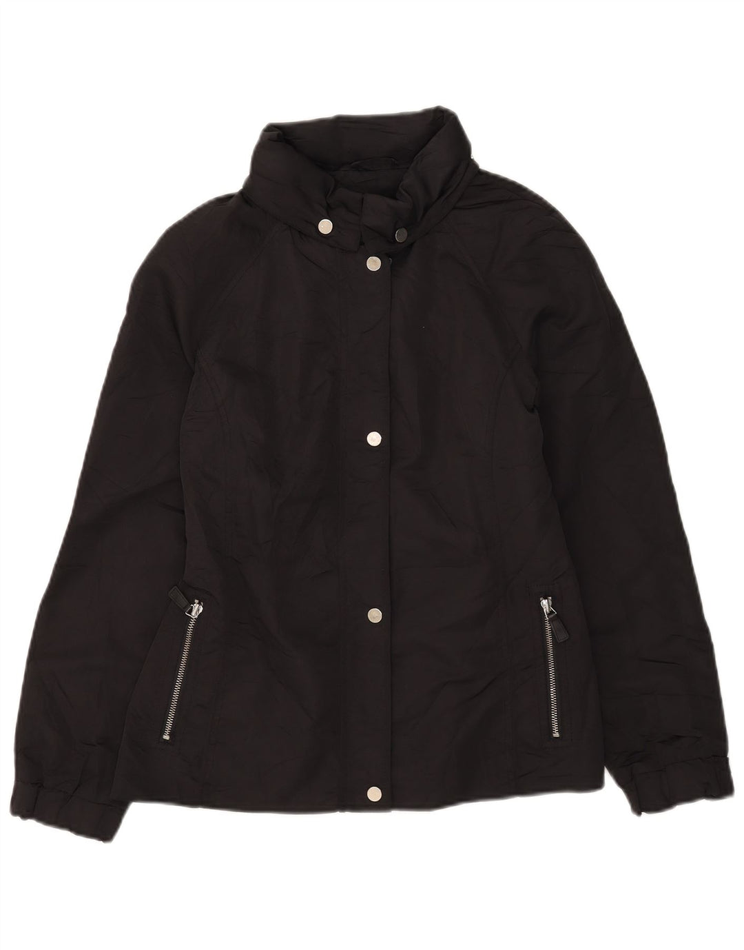 Ženska vjetrovka s kapuljačom Massimo Dutti UK 14 srednji crni poliester