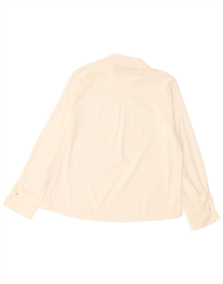 Zara ženska obična bluza dugih rukava UK 14 veliki bijeli poliester