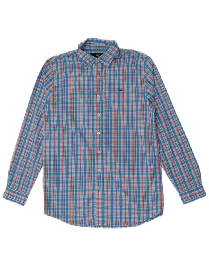 Vineyard Vines majica za dječake 15-16 godina XL plavi karirani najlon