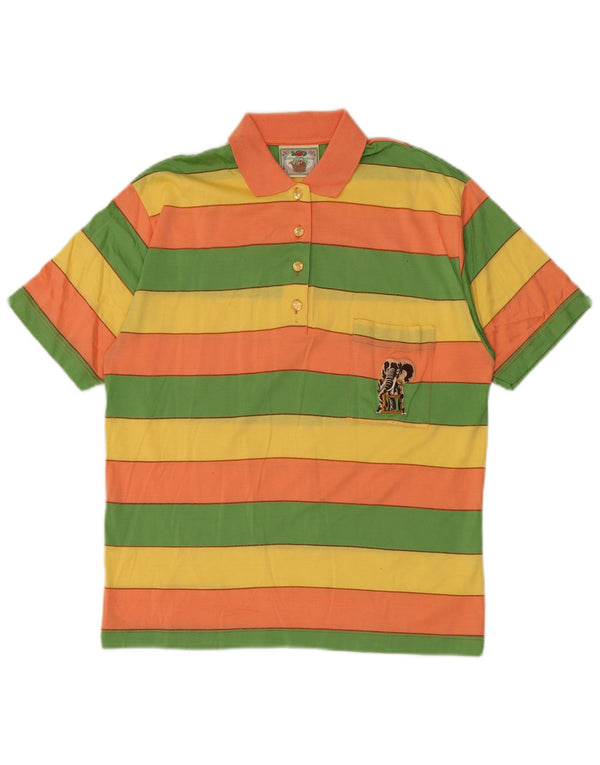 Vintage ženska polo majica IT 46 Pamuk s velikim zelenim prugama