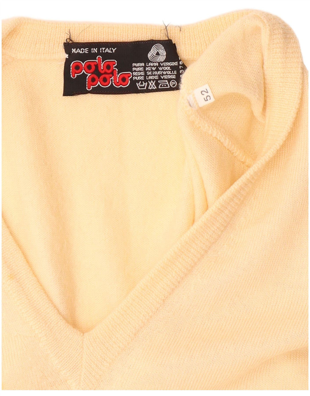 POLO muški prsluk s V-izrezom IT 52 Velika žuta djevičanska vuna