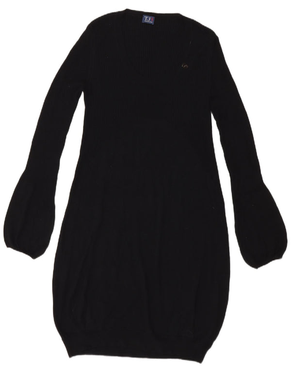Trussardi ženska haljina s mjehurićima dugih rukava UK 14 Velika crna viskoza