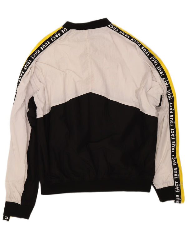 ZARA muška grafička vjetrovka jakna UK 40 veliki blok bijele boje