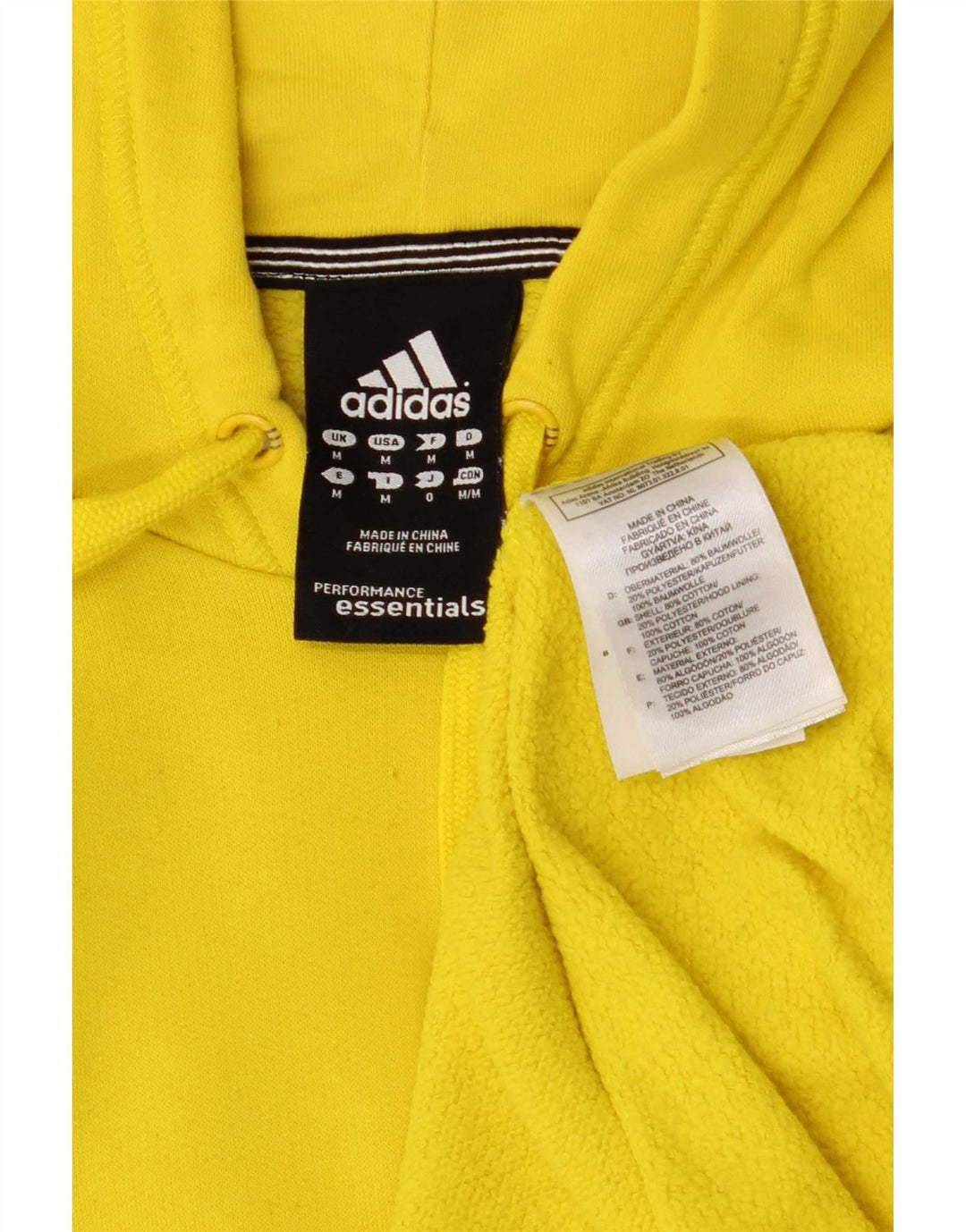 Adidas muška majica s kapuljačom s kapuljačom srednje žute boje od poliestera