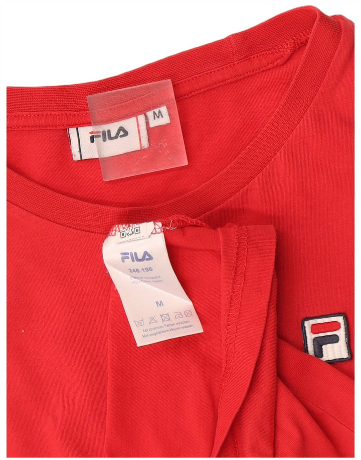 Fila ženska majica kratkih rukava UK 14 Srednje crveni pamuk