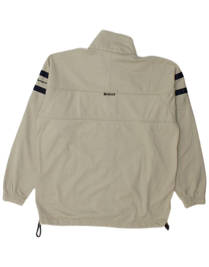 Gornja jakna muške trenirke Asics srednje bež boje od poliestera