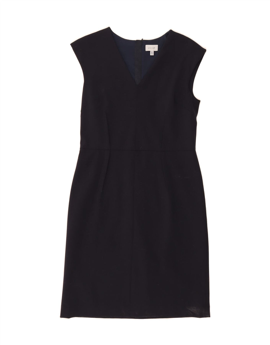 JIGSAW Womens Sleeveless Sheath Dress UK 12 Medium Navy Blue Polyester Vintage Jigsaw and Second-Hand Jigsaw from Messina Hembry 