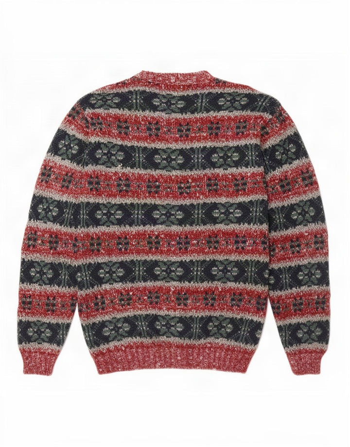 Vintage muški džemper s okruglim izrezom srednje raznobojne Fair Isle vune