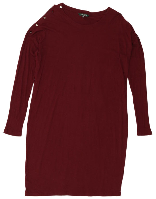 Ralph Lauren Ženska plašt haljina dugih rukava UK 18 XL Bordo pamuk