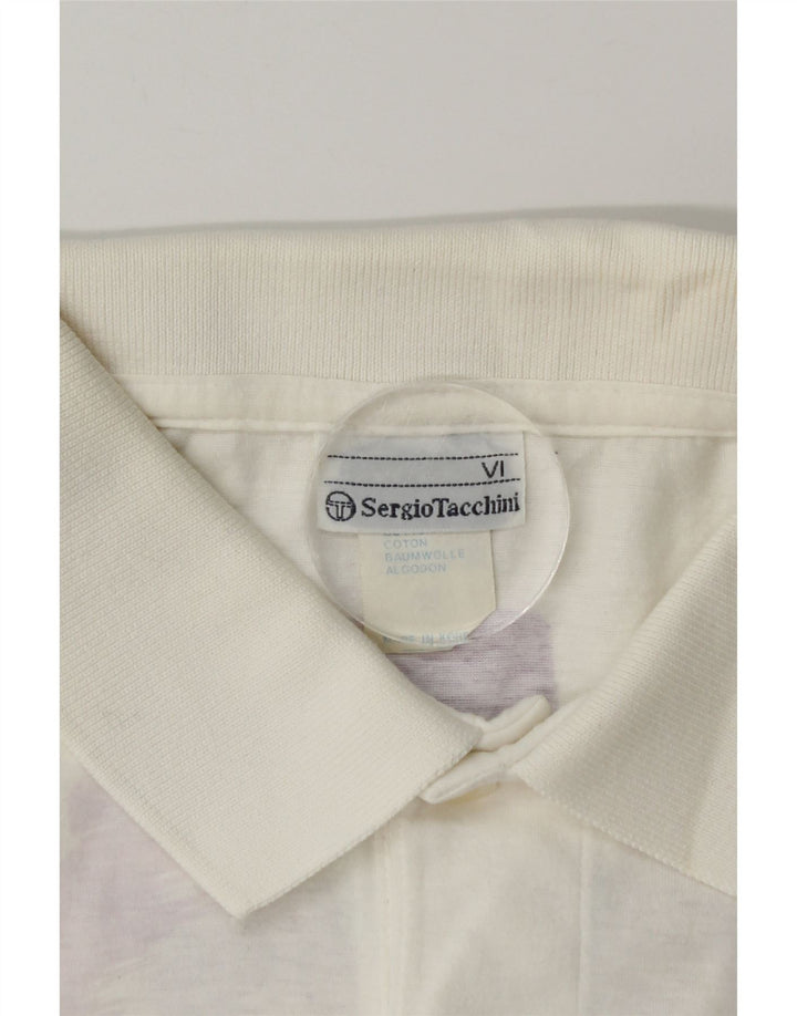 Sergio Tacchini muška polo majica s grafikama, velika bijela kravata, pamuk