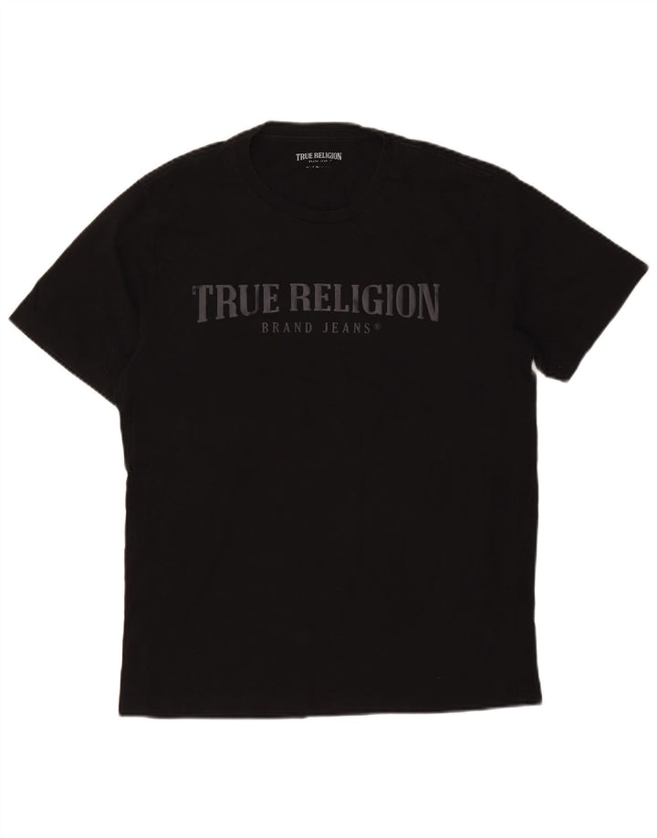 True Religion muška majica kratkih rukava srednje veličine, crni pamuk